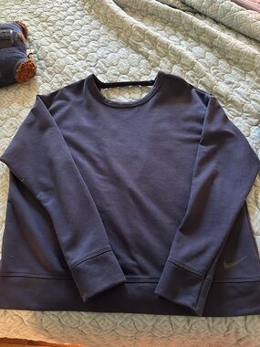 Nike Navy and  Crewneck Sweatshirt with v shaped opening in back